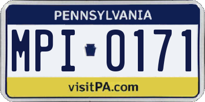 PA license plate MPI0171