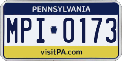 PA license plate MPI0173