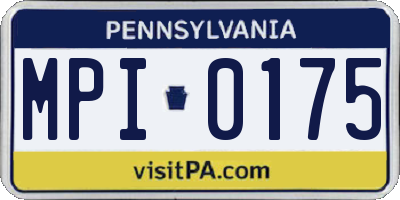 PA license plate MPI0175