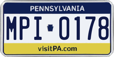 PA license plate MPI0178