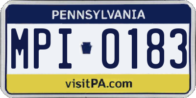 PA license plate MPI0183