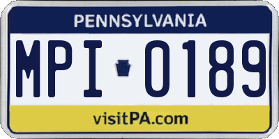 PA license plate MPI0189