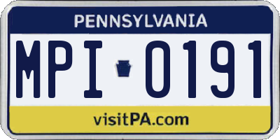 PA license plate MPI0191