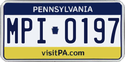 PA license plate MPI0197