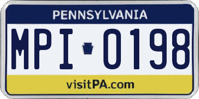 PA license plate MPI0198