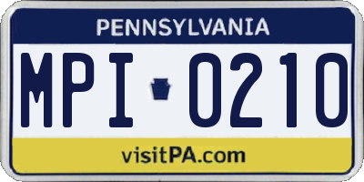 PA license plate MPI0210