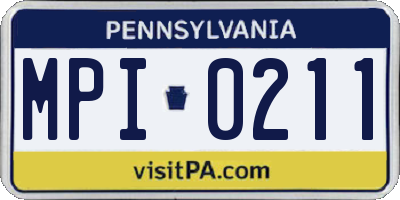 PA license plate MPI0211