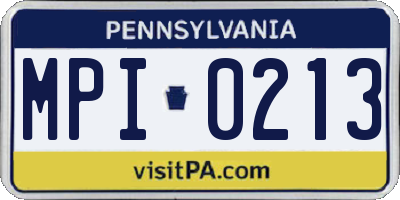 PA license plate MPI0213