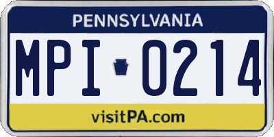 PA license plate MPI0214
