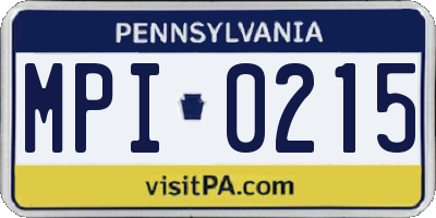 PA license plate MPI0215