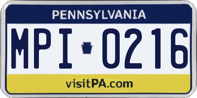 PA license plate MPI0216