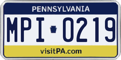 PA license plate MPI0219