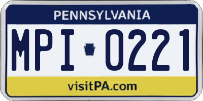 PA license plate MPI0221