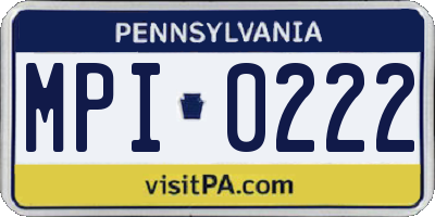 PA license plate MPI0222