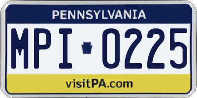 PA license plate MPI0225