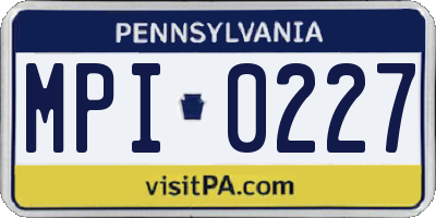 PA license plate MPI0227