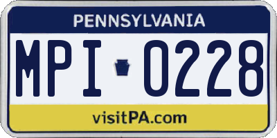 PA license plate MPI0228