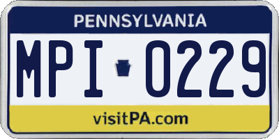 PA license plate MPI0229