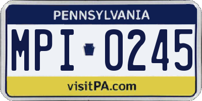 PA license plate MPI0245