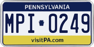 PA license plate MPI0249