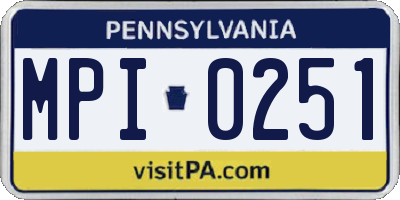 PA license plate MPI0251