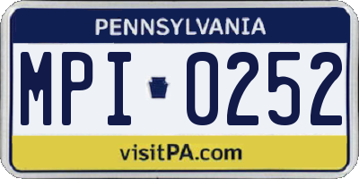 PA license plate MPI0252