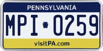 PA license plate MPI0259