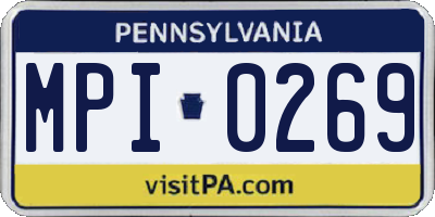 PA license plate MPI0269