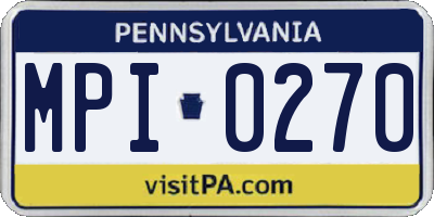 PA license plate MPI0270