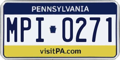 PA license plate MPI0271