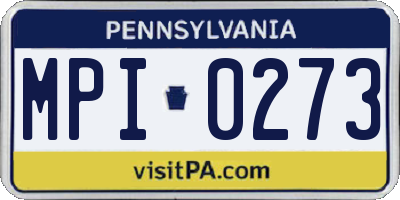 PA license plate MPI0273