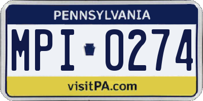 PA license plate MPI0274