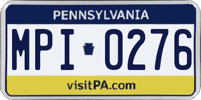 PA license plate MPI0276