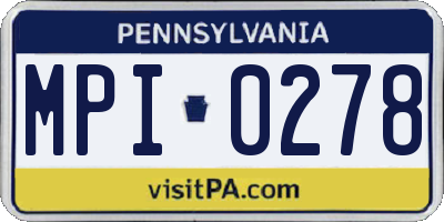 PA license plate MPI0278