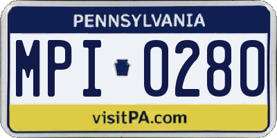 PA license plate MPI0280
