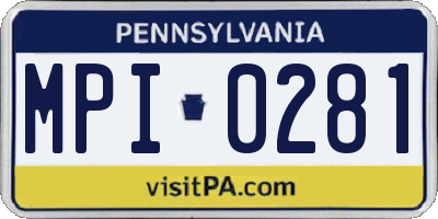 PA license plate MPI0281