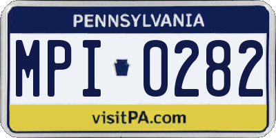 PA license plate MPI0282