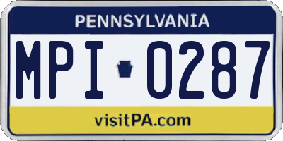 PA license plate MPI0287