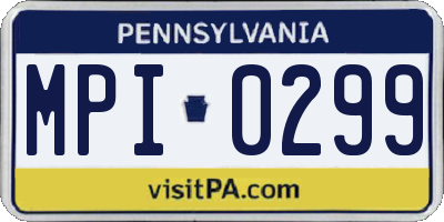 PA license plate MPI0299