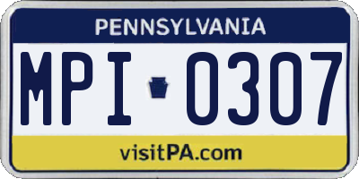 PA license plate MPI0307