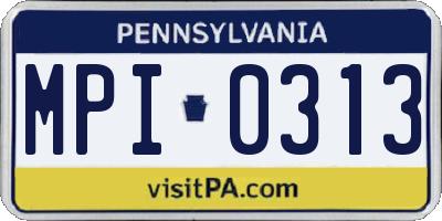 PA license plate MPI0313