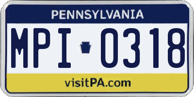 PA license plate MPI0318