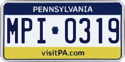 PA license plate MPI0319