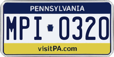 PA license plate MPI0320