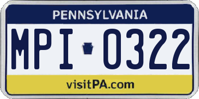 PA license plate MPI0322
