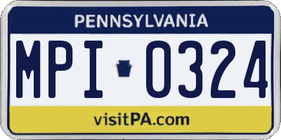 PA license plate MPI0324