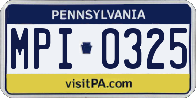 PA license plate MPI0325