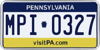 PA license plate MPI0327