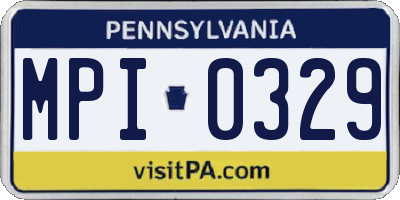 PA license plate MPI0329