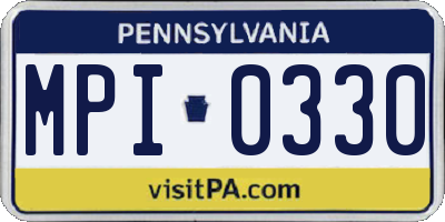 PA license plate MPI0330